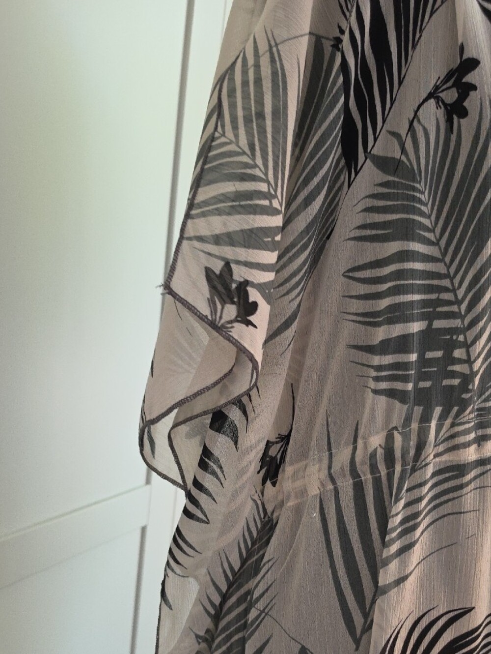 Kona Sol White & Green Kaftan with Green Palm Print Coverup - Picture 8 of 9